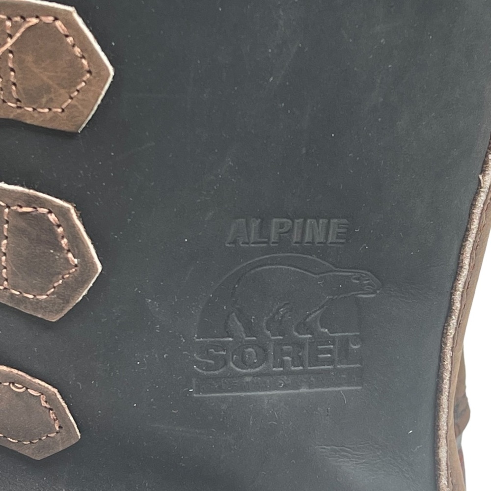 Vintage: Sorel ™ ✪ Alpine Felt Lined Wool Trim Leather Lug Sole Boots ✪ Black - Picture 11 of 16